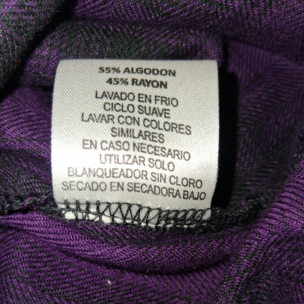 Rebecca Malone Purple Plaid Henley Tunic Top - Picture 6 of 7